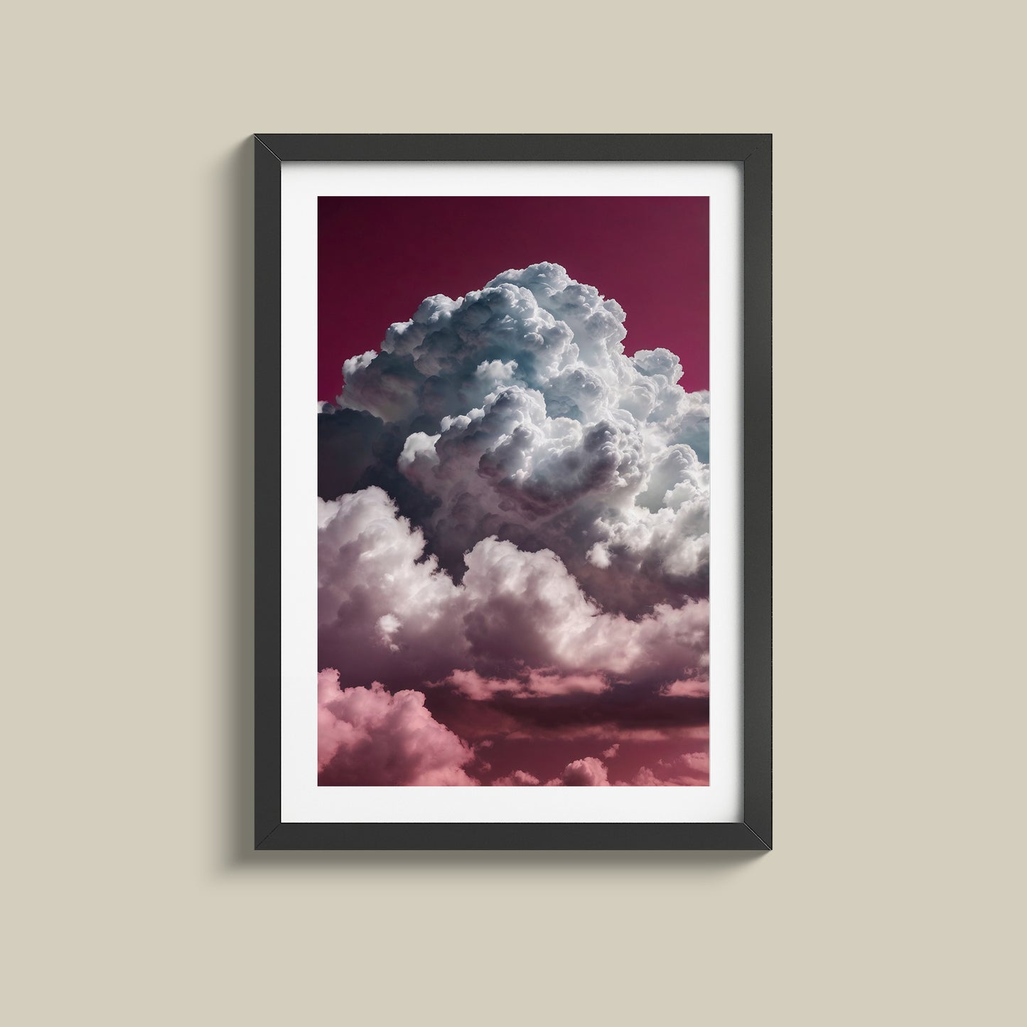 Gorgeous cloud with red sky print