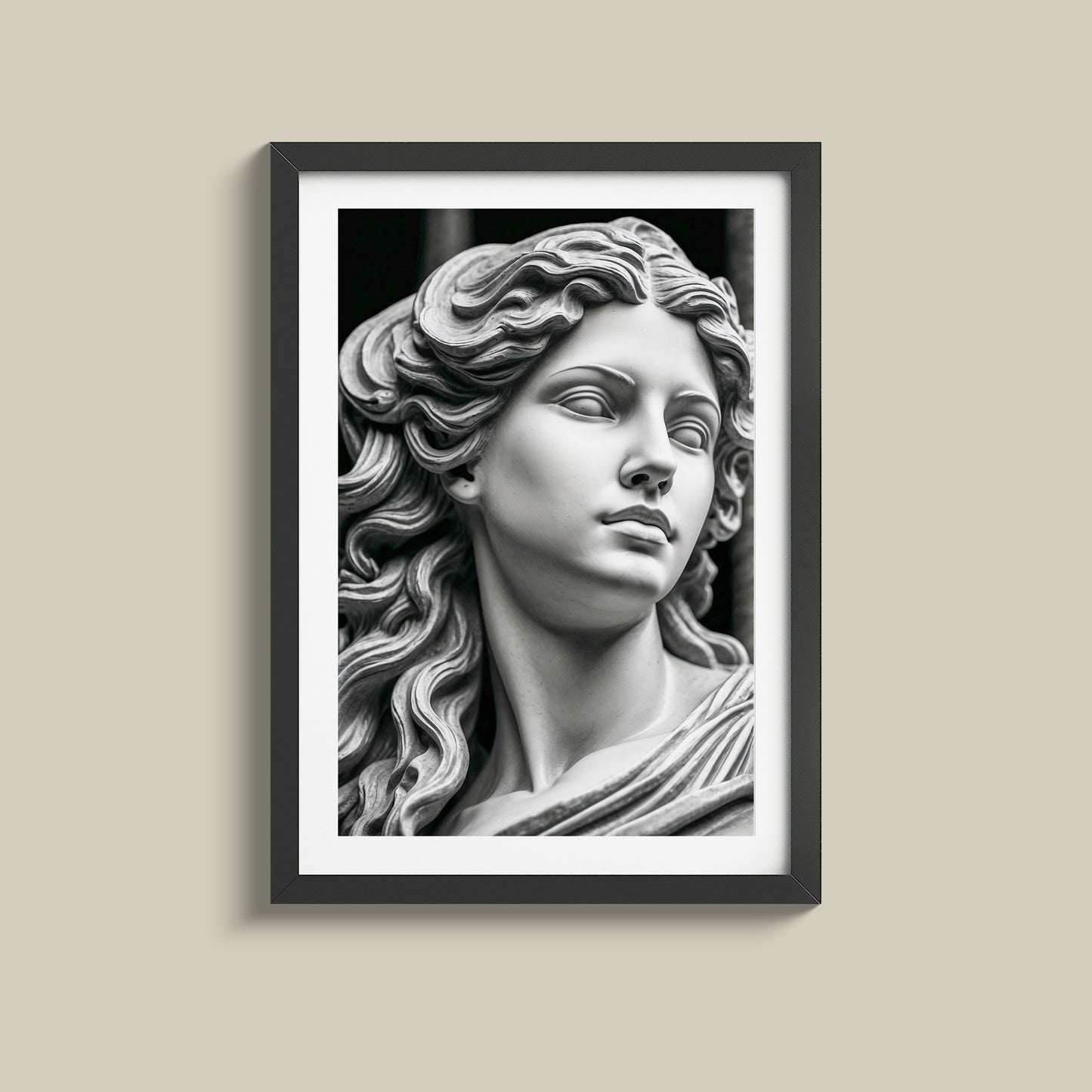 Bold and pronounced Greek statue print 2