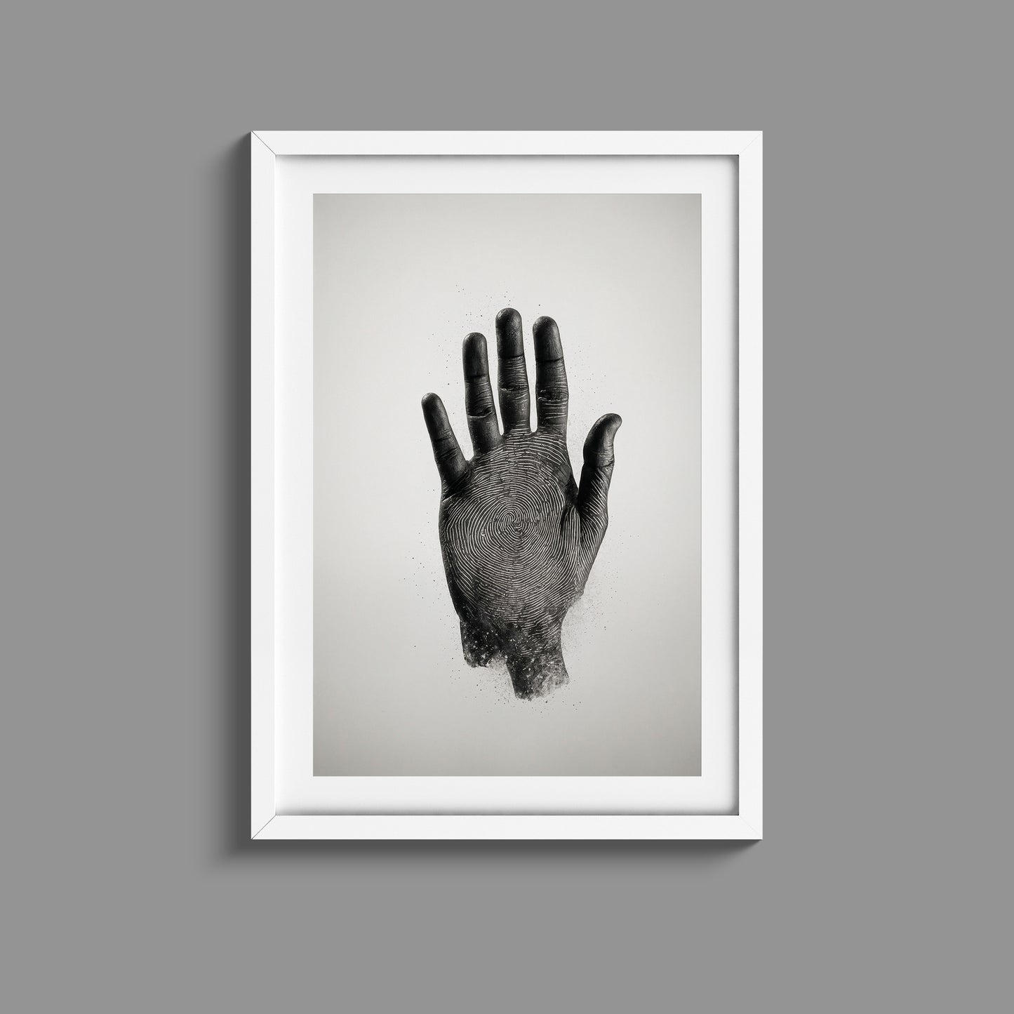 Stunning Black and White minimalist hand print wall art print.