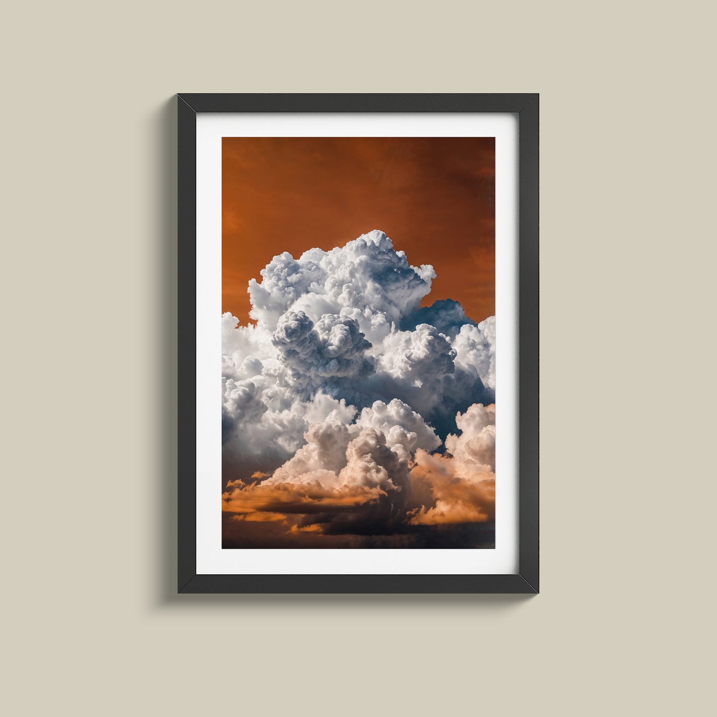 Gorgeous cloud with orange sky print