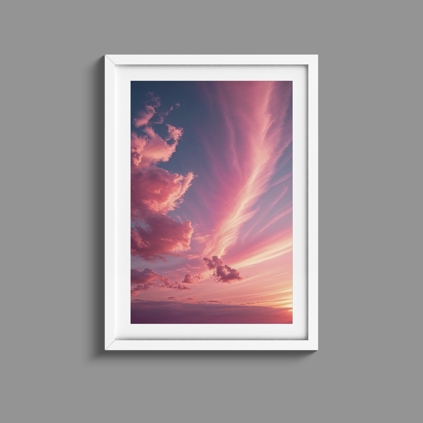 Soothing set of three dusty pink sunsets