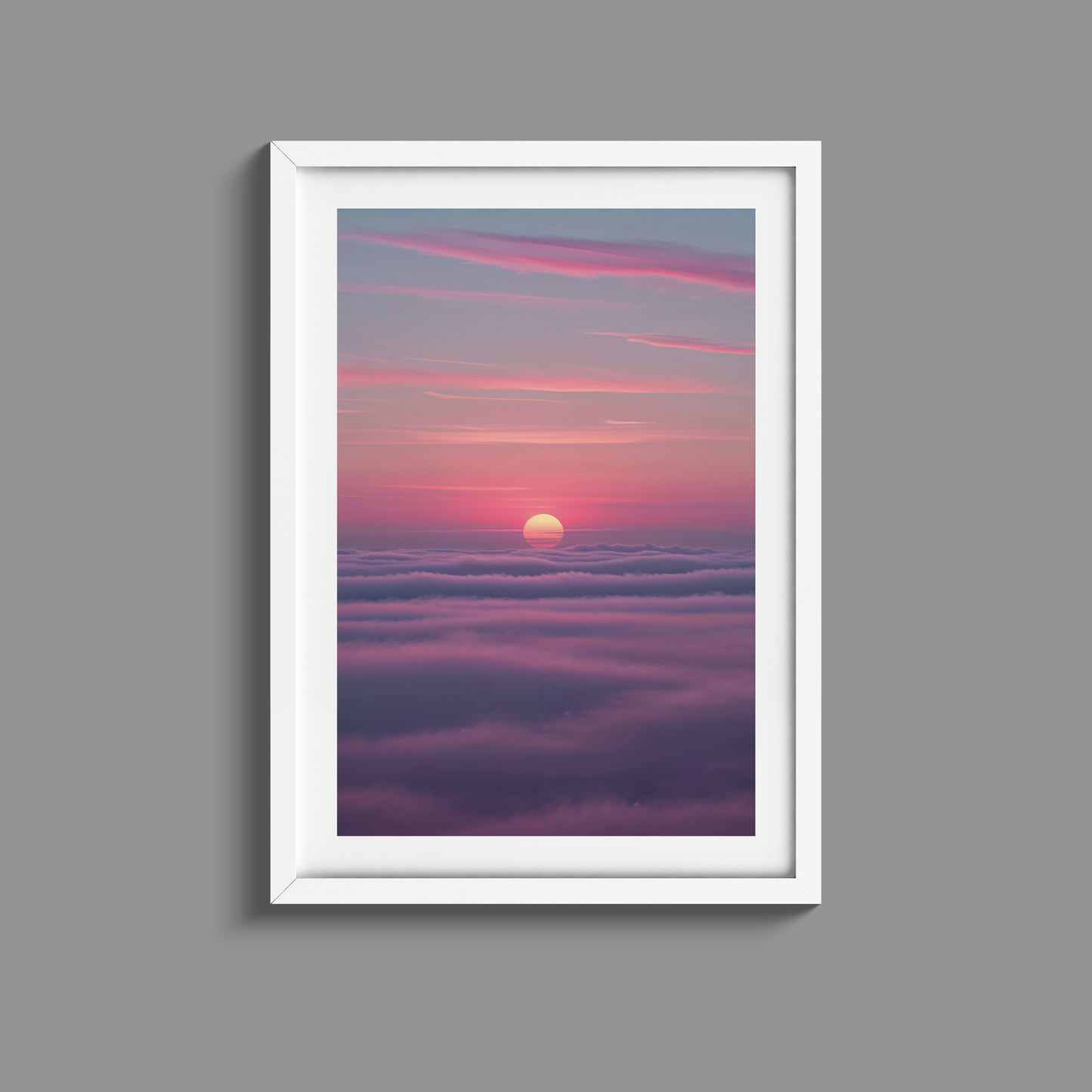 Soothing set of three dusty pink sunsets