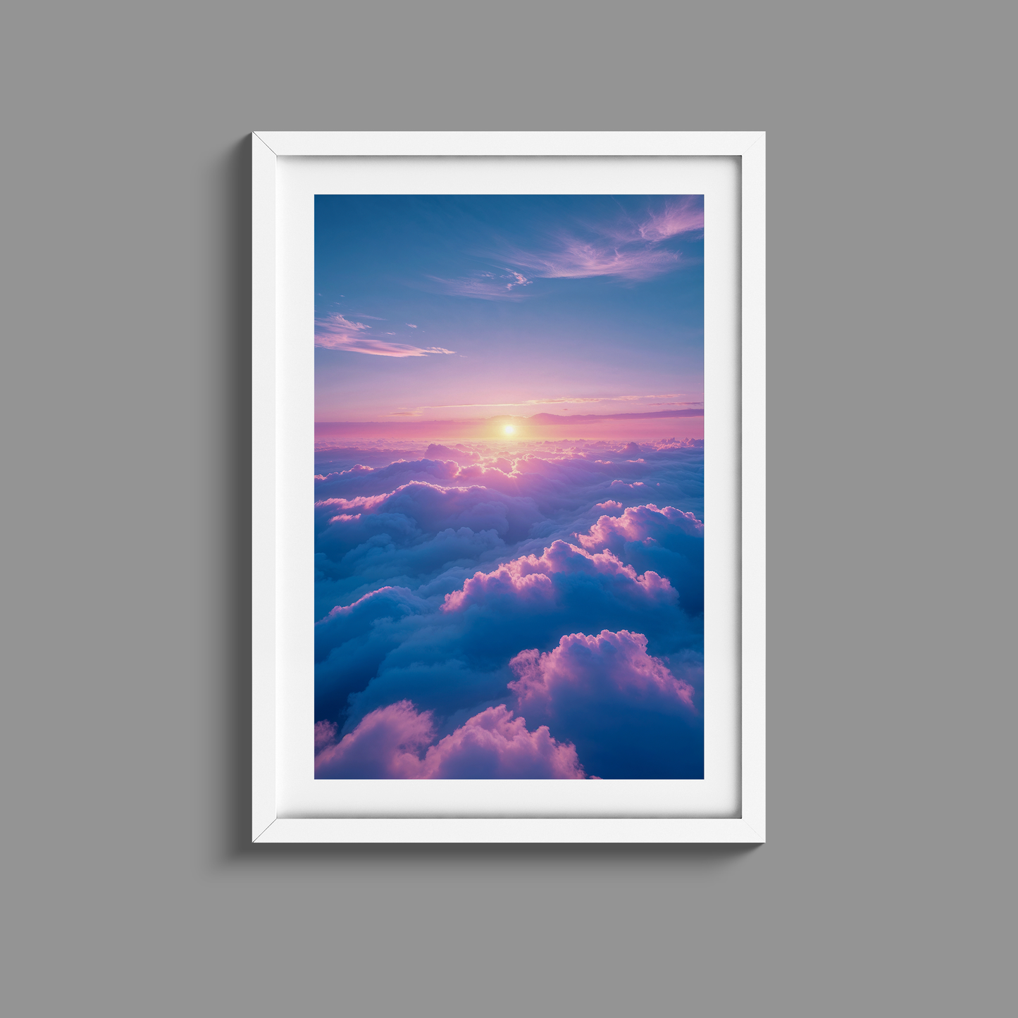 Beautiful blue and pink sunset print