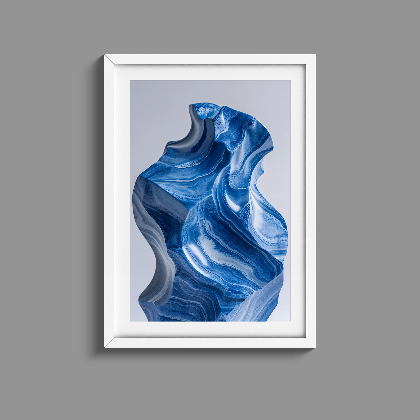 Gorgeous blue marble sculpture print