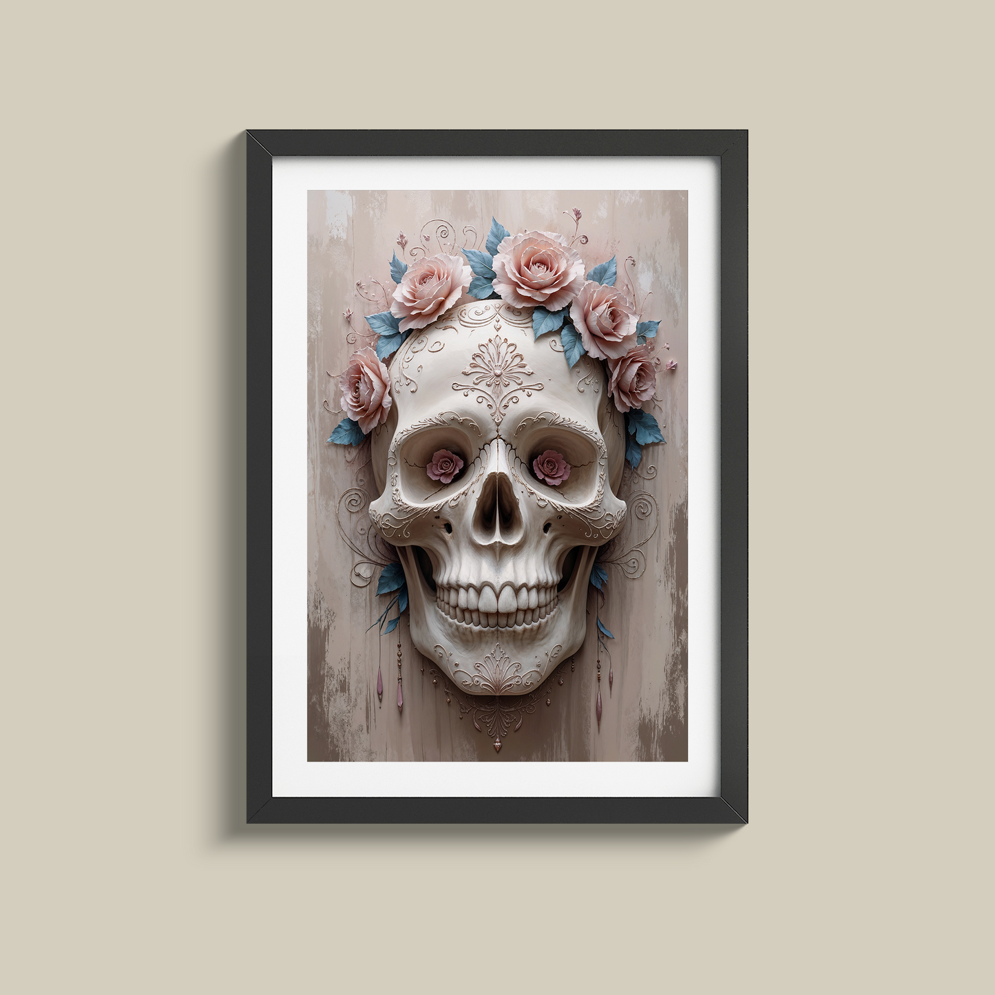 Gorgeous day of the dead sugar skull print