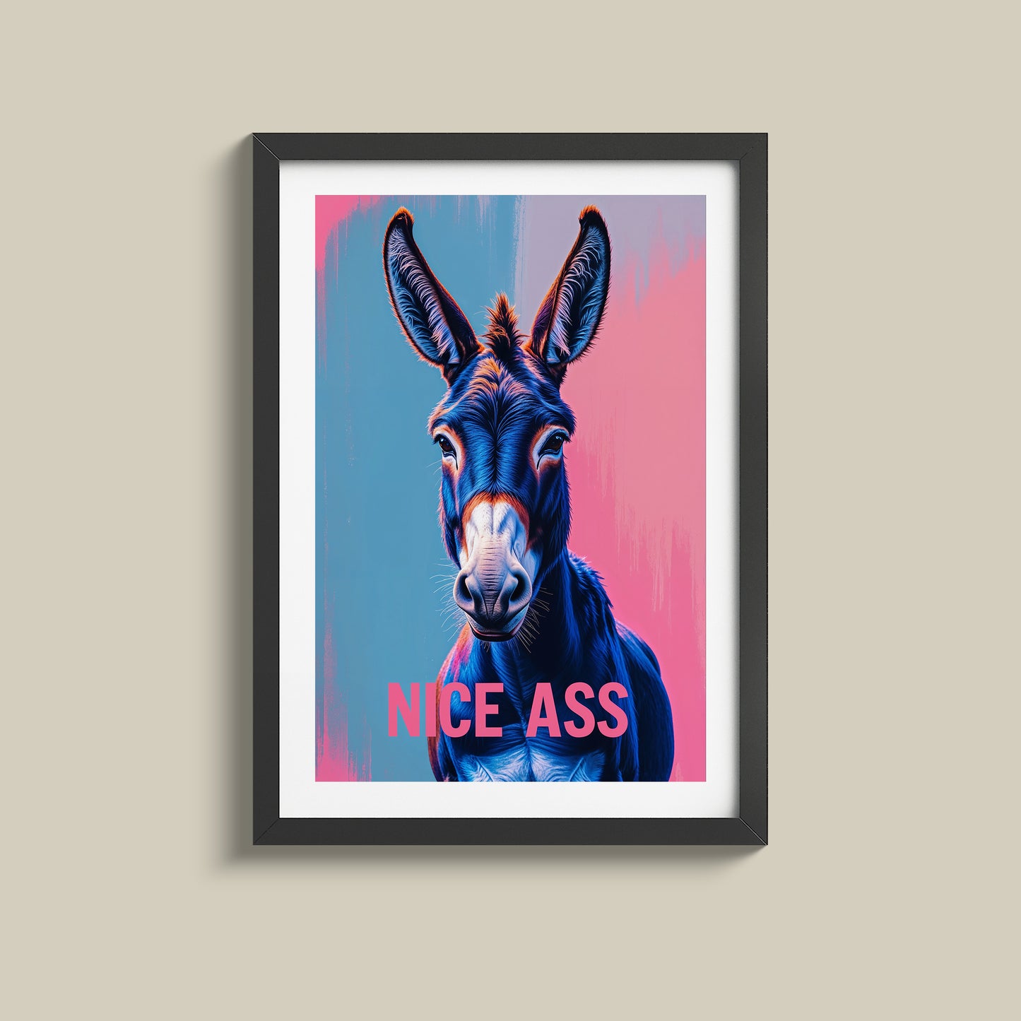 Funny Pop art Nice Ass donkey print