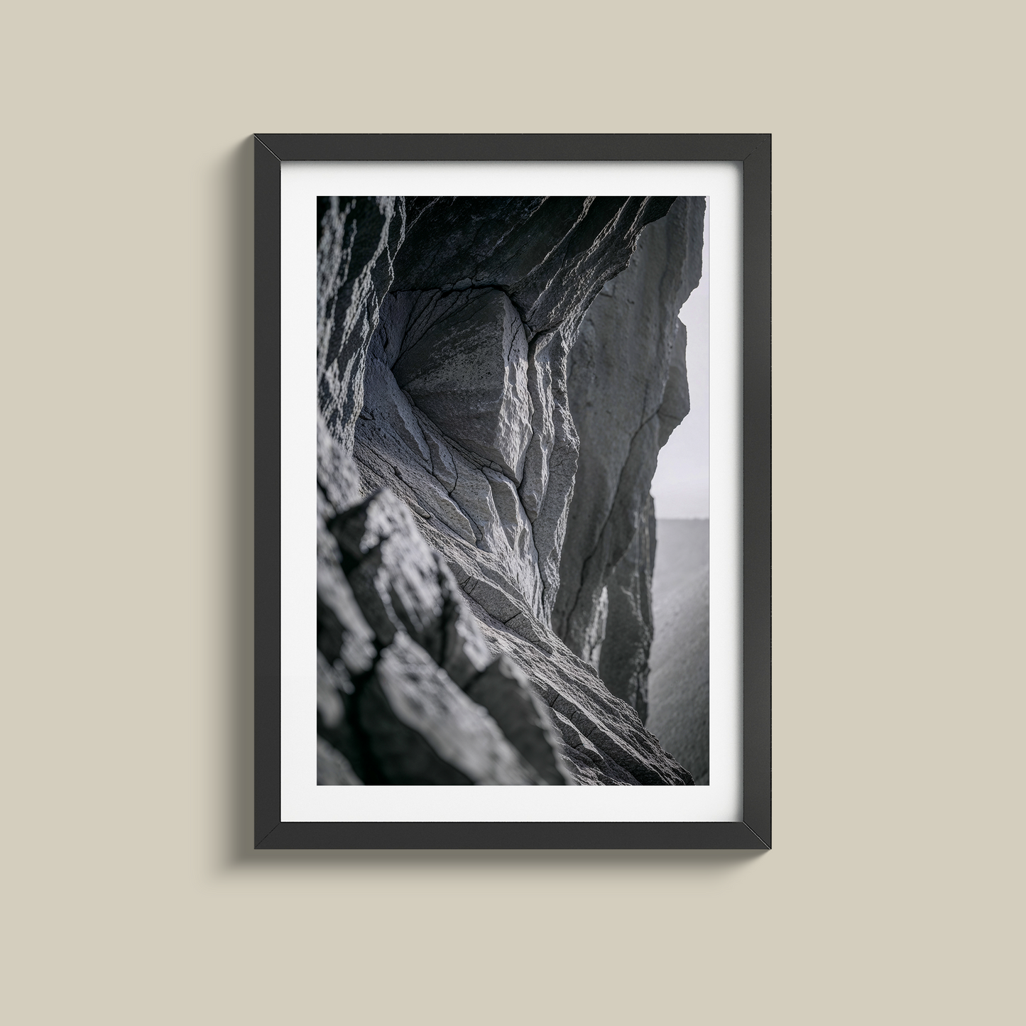 Stunning black and white set of three rock faces