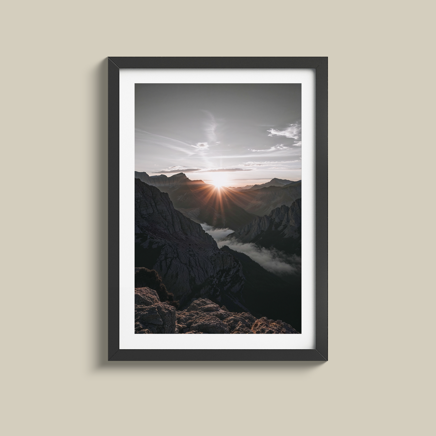 Stunning mountain sunset print
