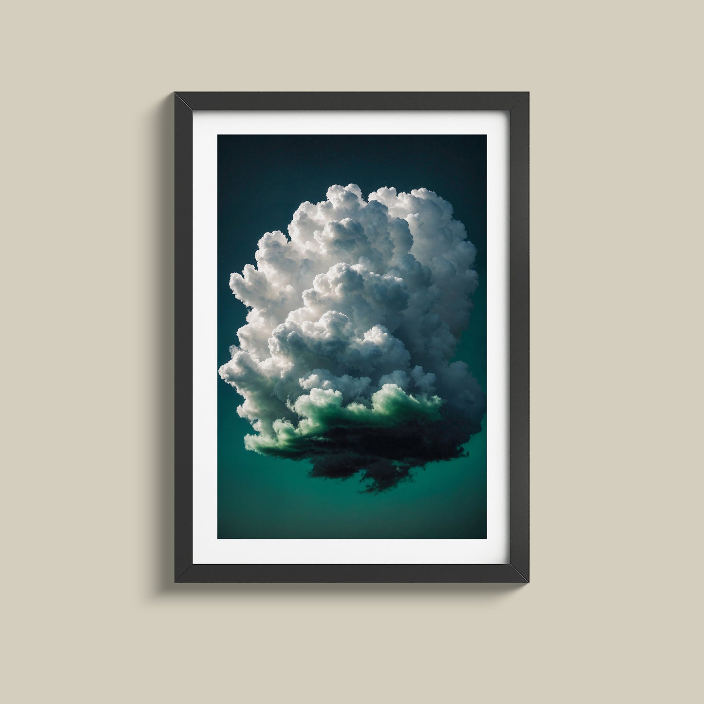 Gorgeous cloud with green sky print