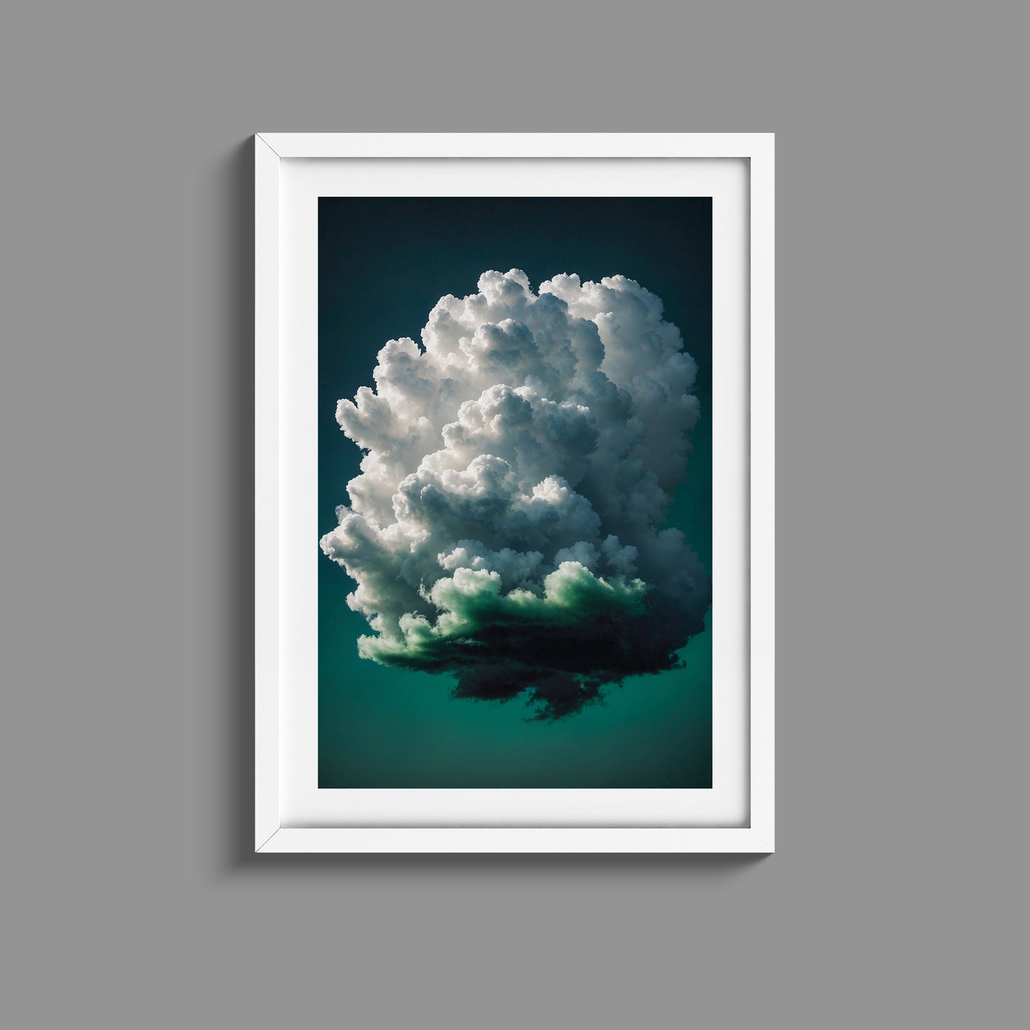 Gorgeous cloud with green sky print