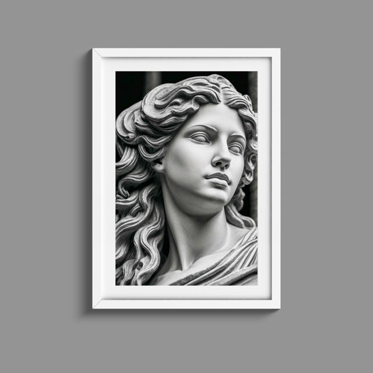 Bold and pronounced Greek statue print 2