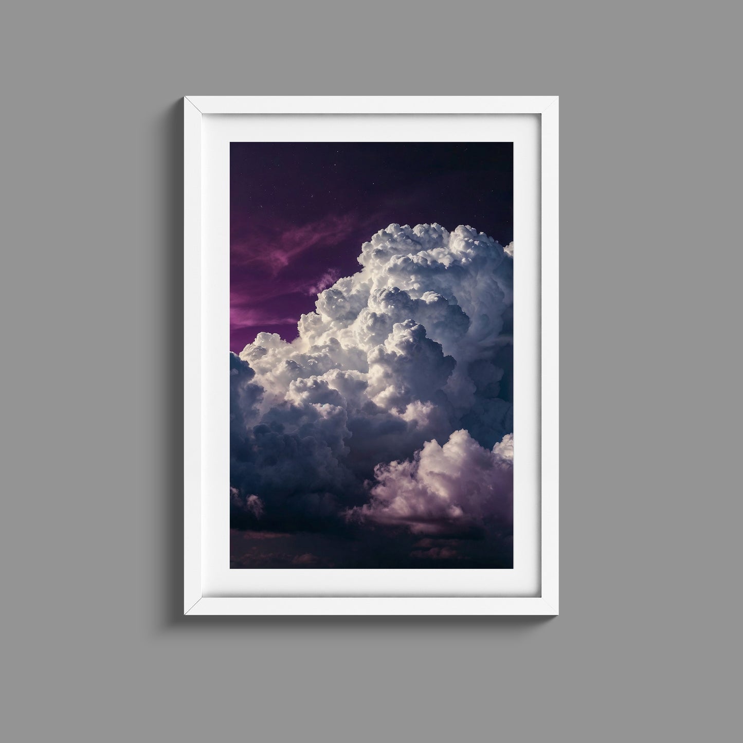 Gorgeous cloud with purple sky print