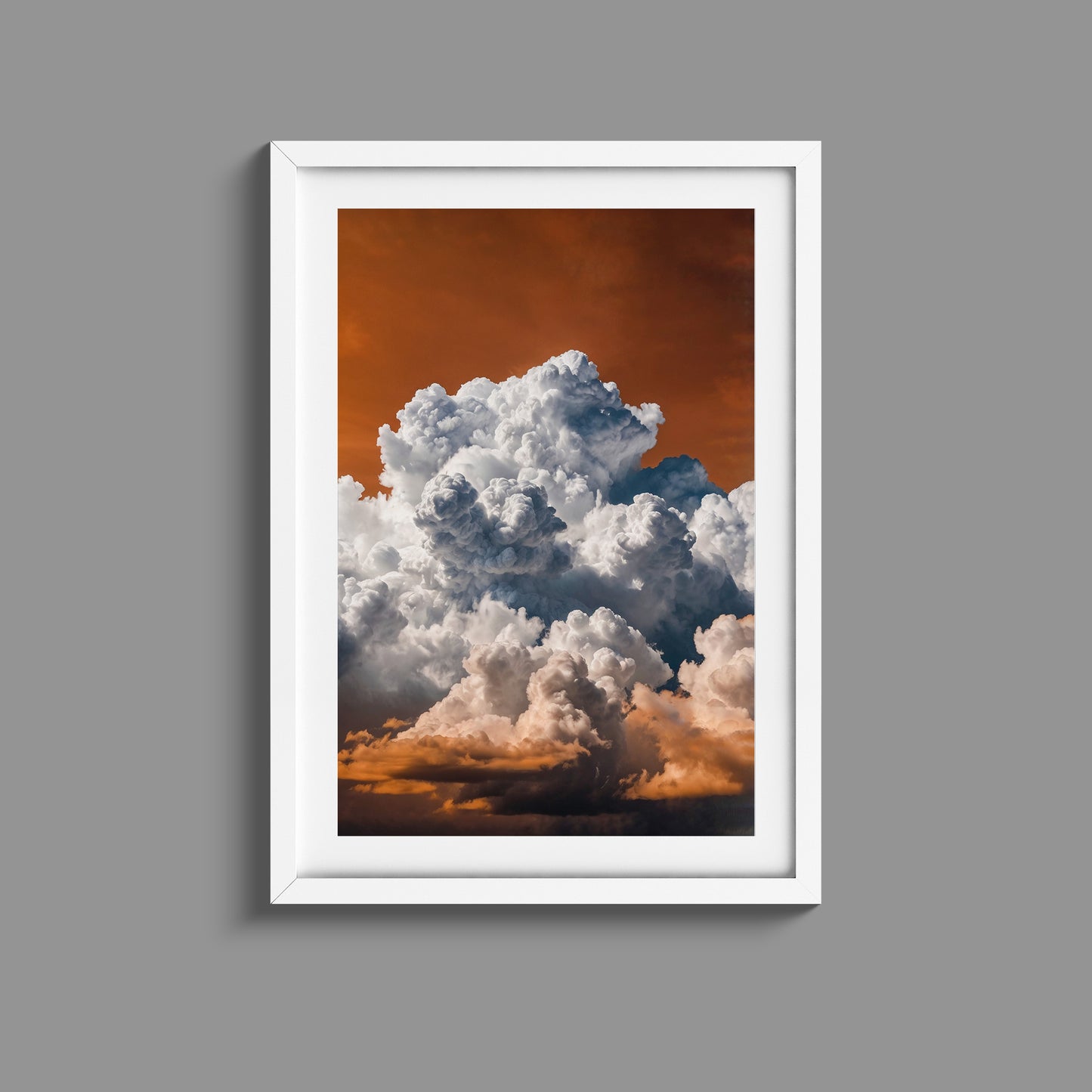 Gorgeous cloud with orange sky print