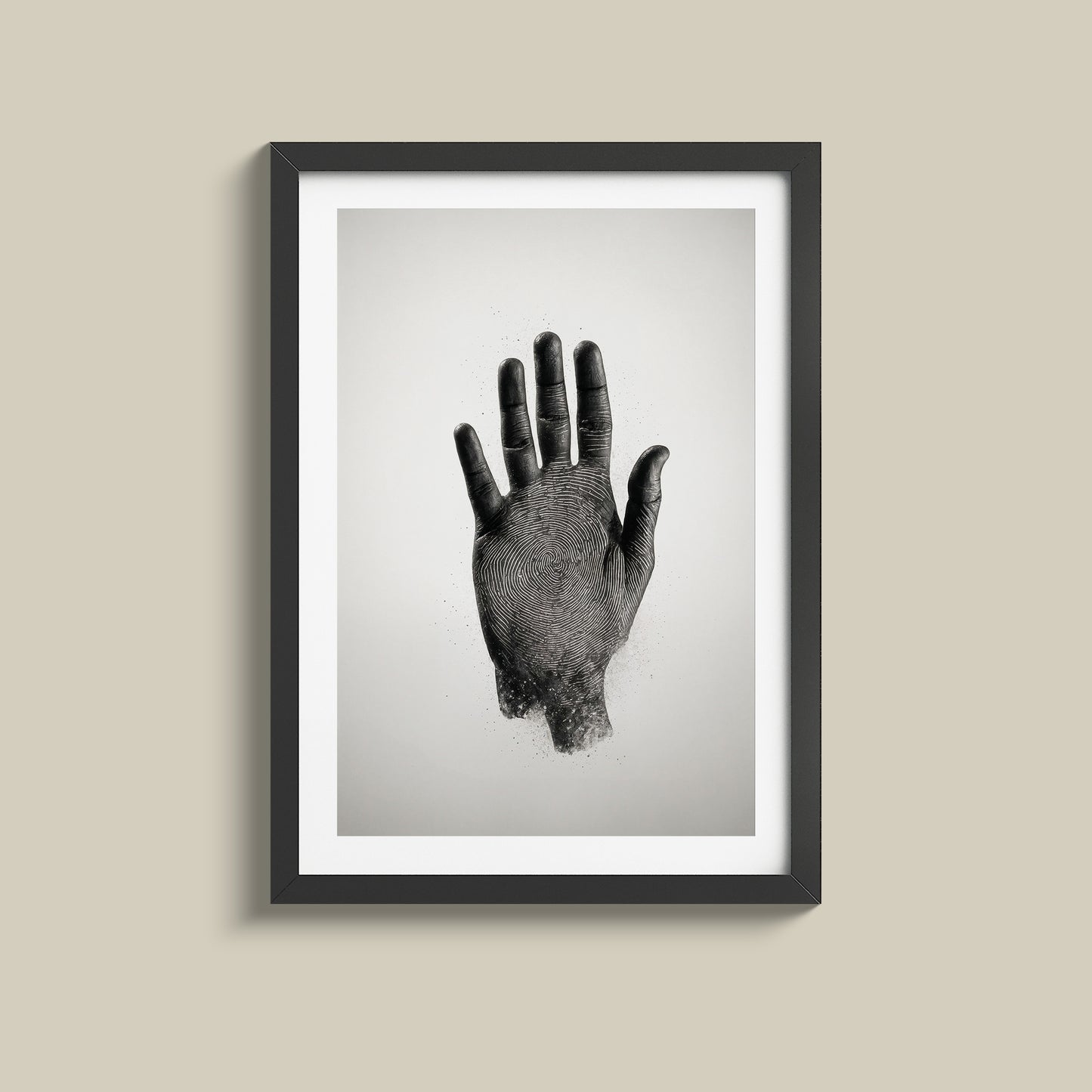 Stunning Black and White minimalist hand print wall art print.