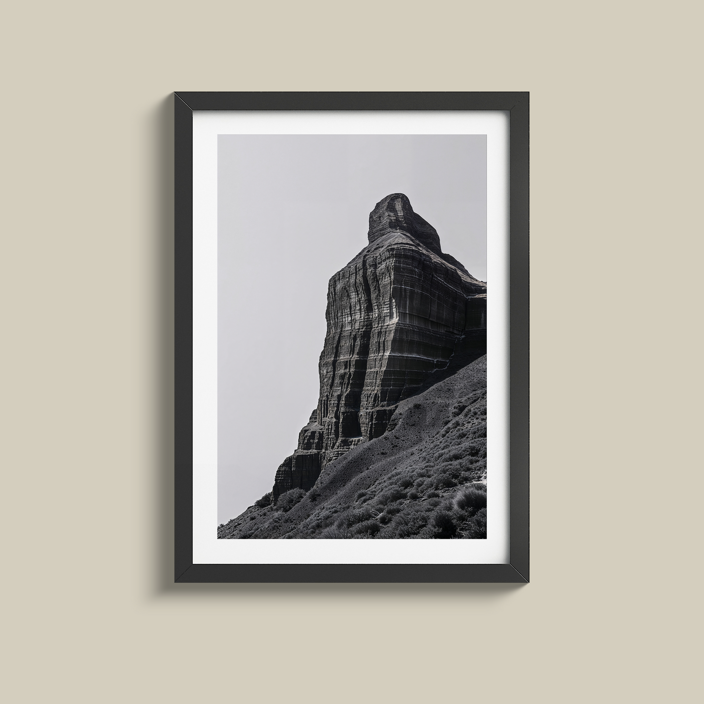 Gorgeous black and white rock formation print