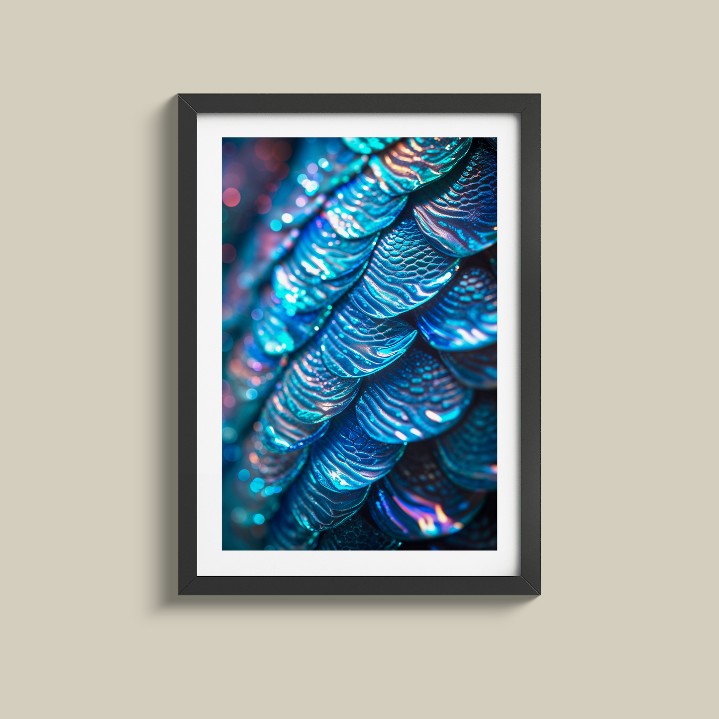 Beautiful blue scales print