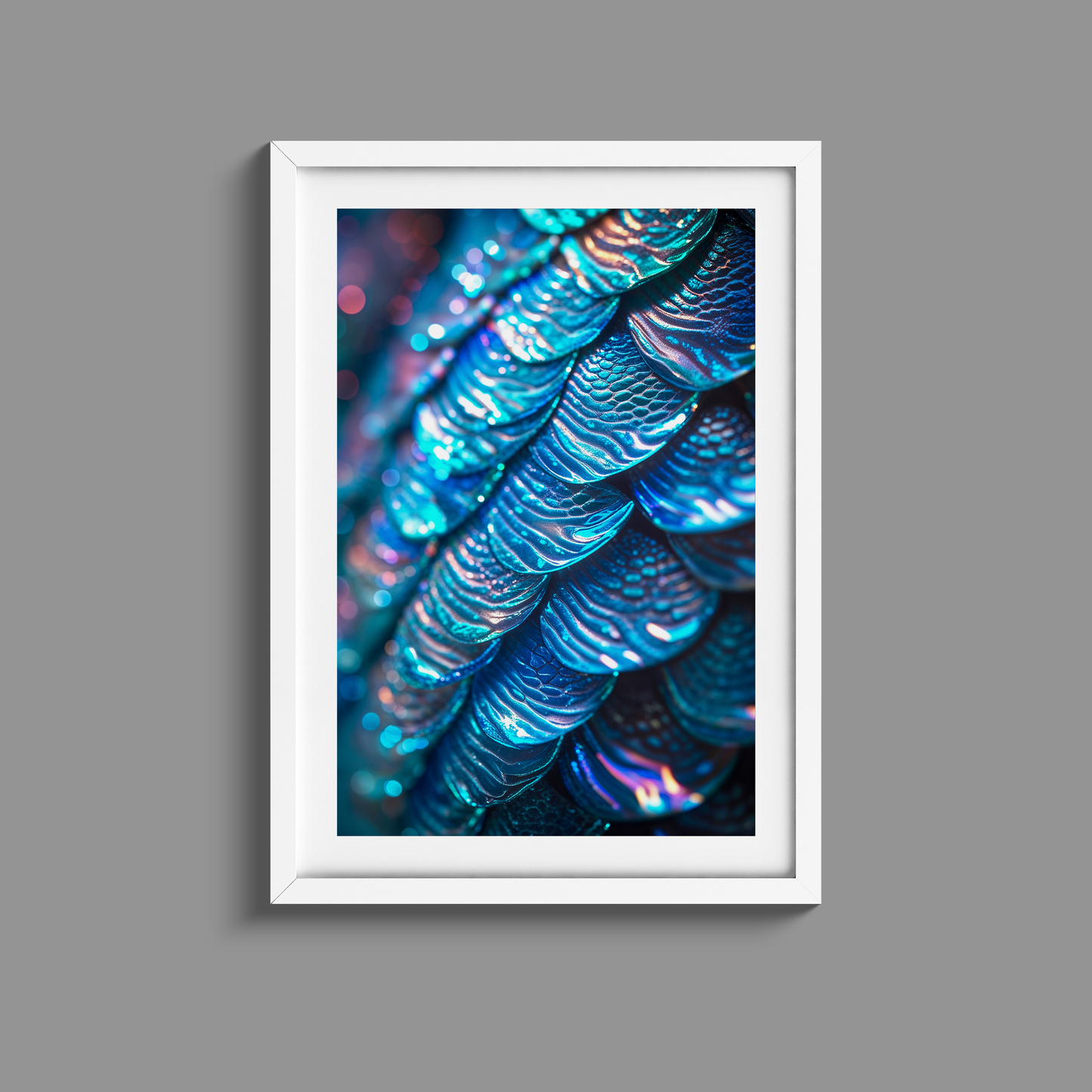 Beautiful blue scales print
