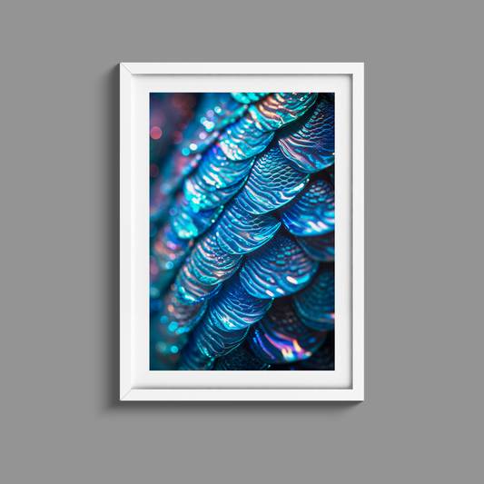 Beautiful blue scales print