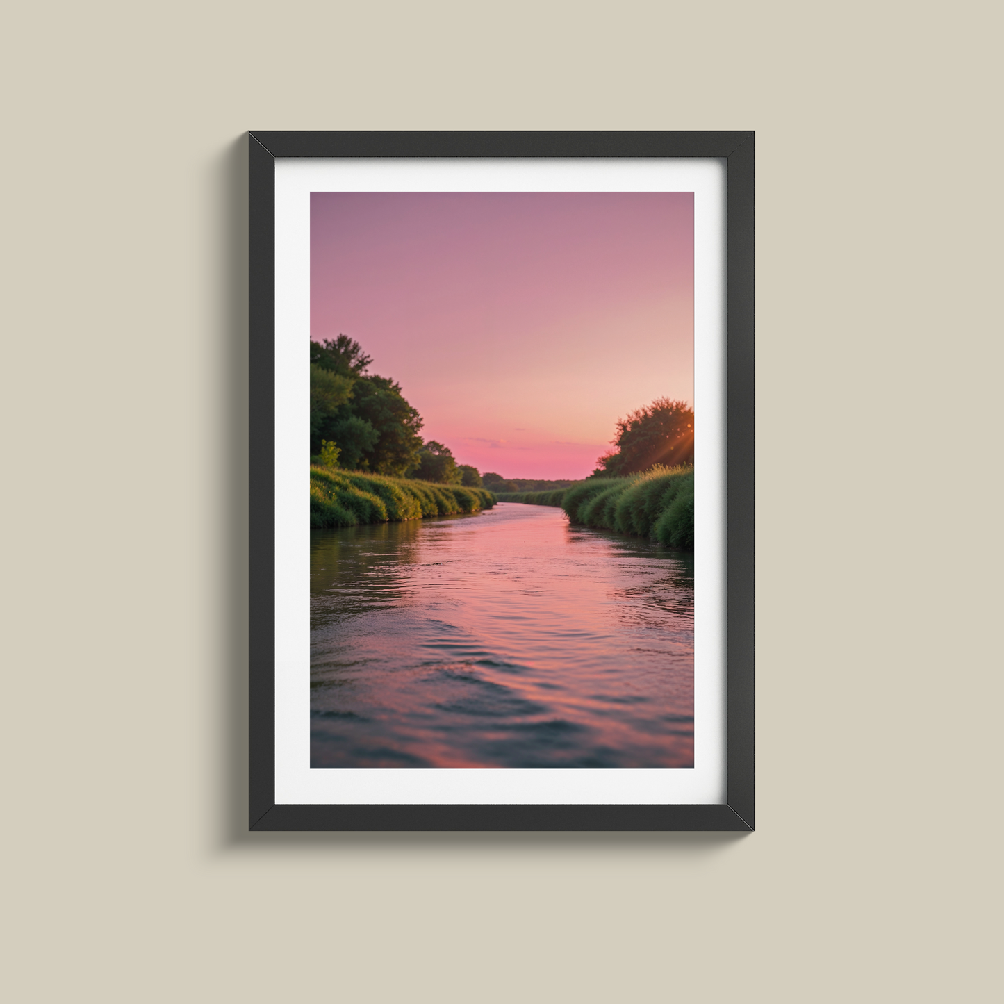 Soothing dusky pink river sunset 2