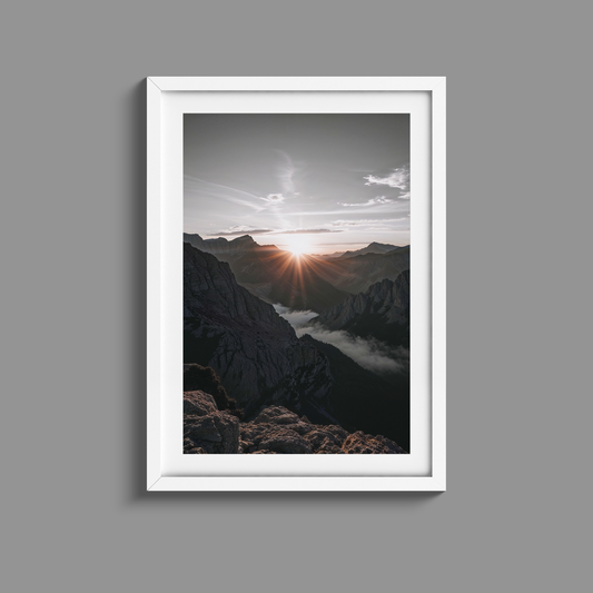 Stunning mountain sunset print