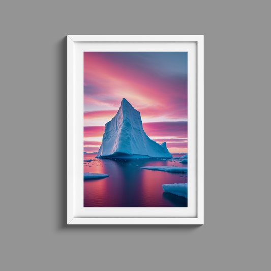 Soothing dusky pink Artic sun set print