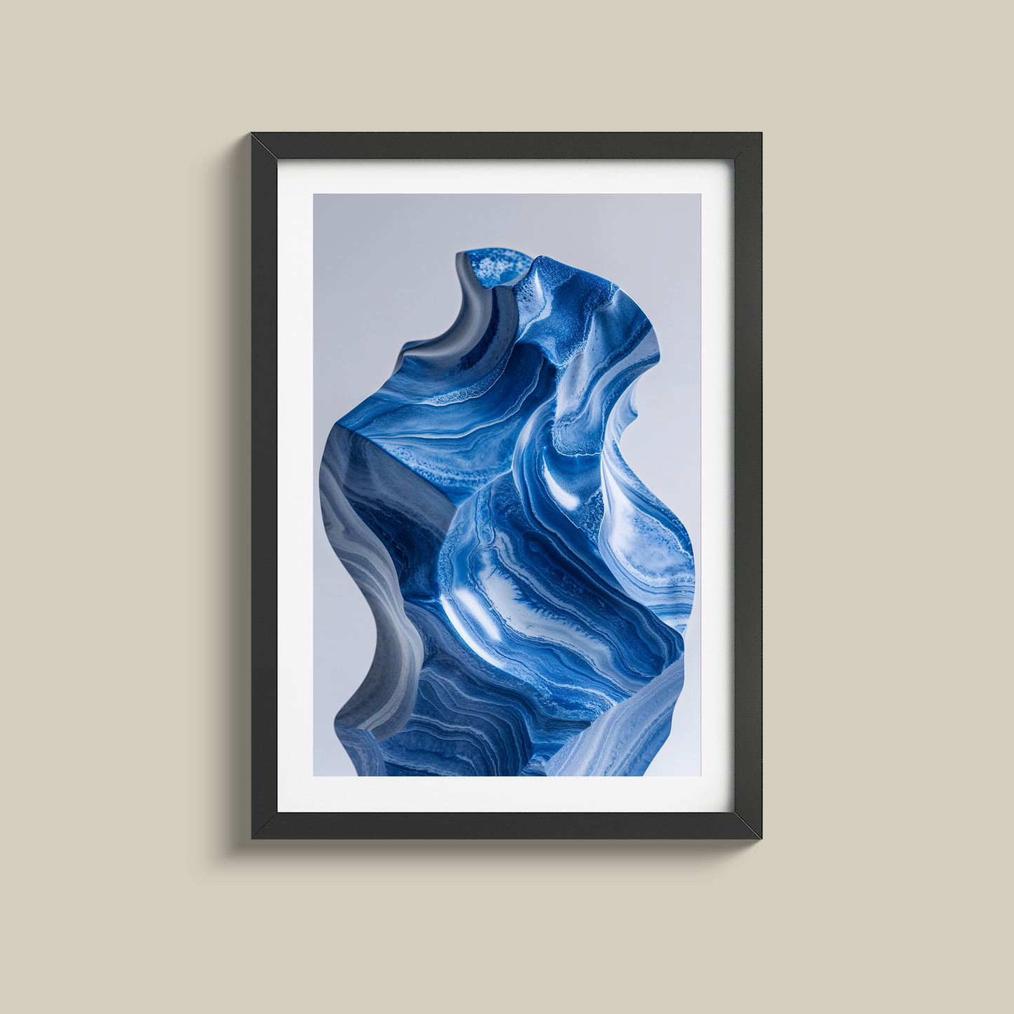 Gorgeous blue marble sculpture print