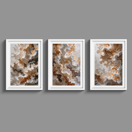 Beautiful set of three abstract pattern prints