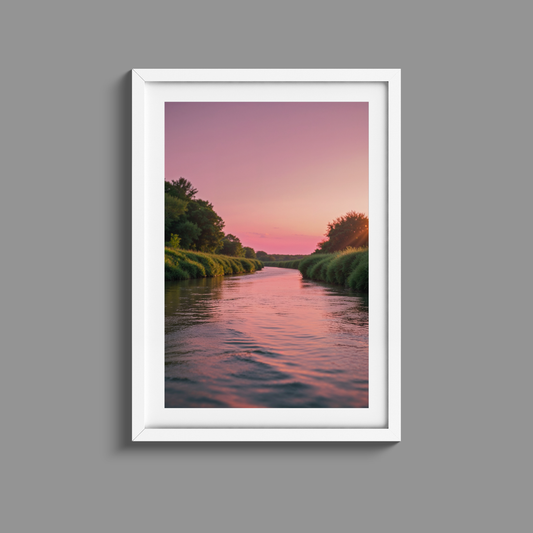 Soothing dusky pink river sunset 2