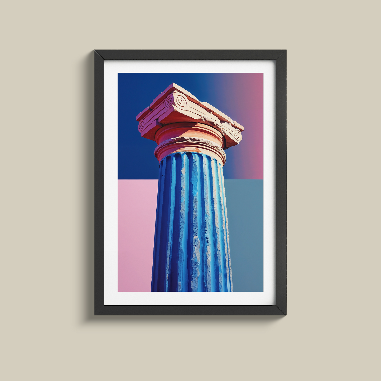 Stunning Pop art Greek pillar statue print