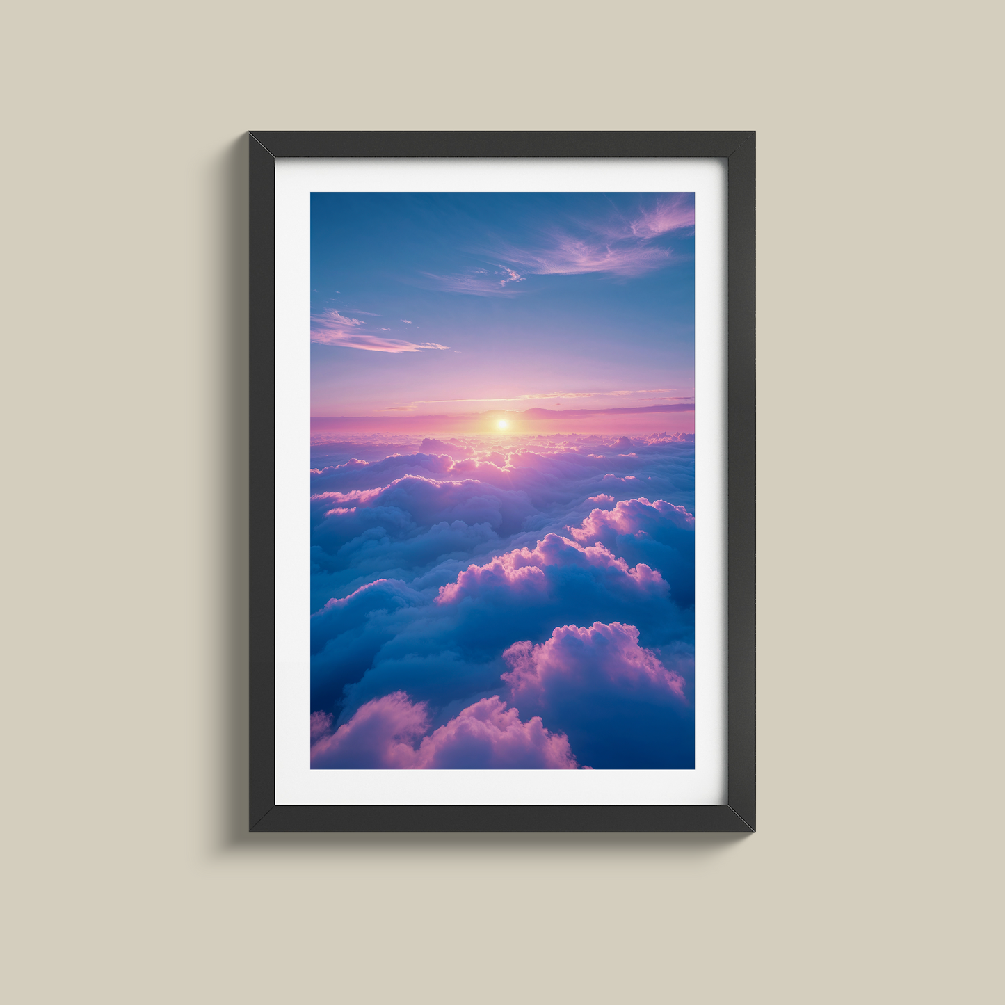 Beautiful blue and pink sunset print