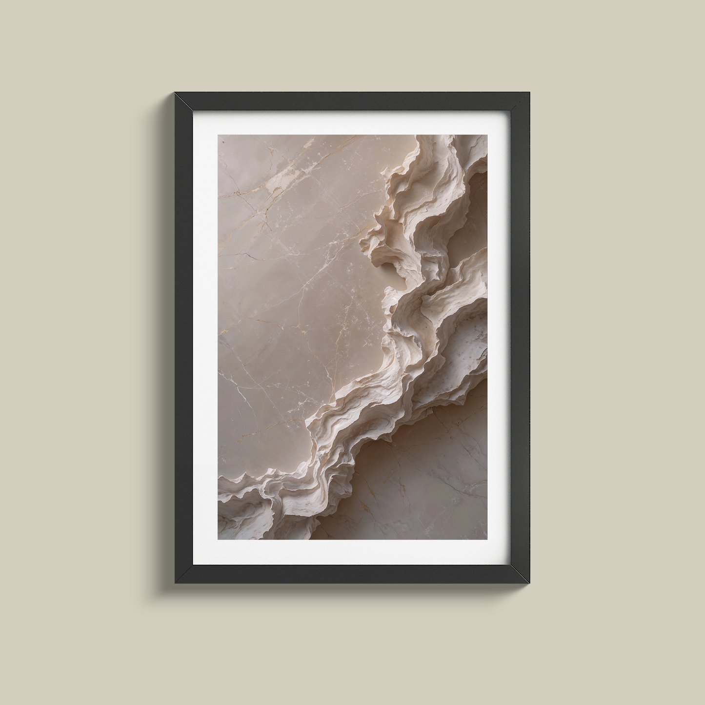 Beautiful minimalist white marble print