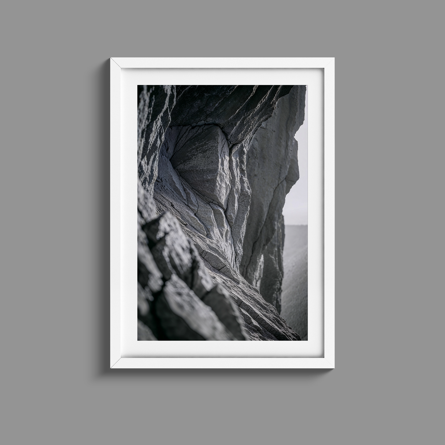 Stunning black and white set of three rock faces