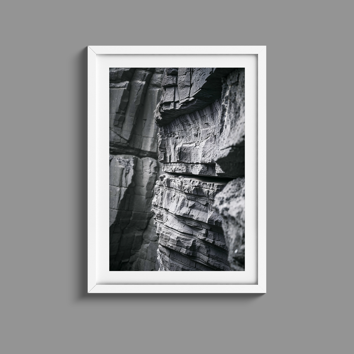 Stunning black and white set of three rock faces