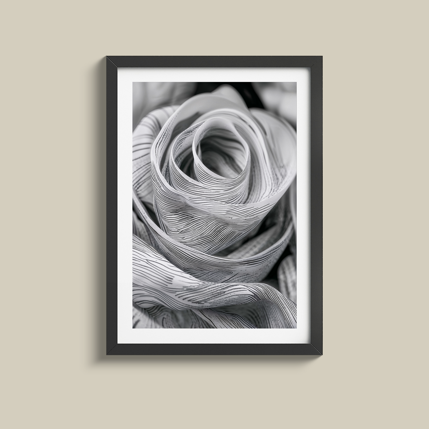 Stunning Black and White minimalist shape and line print