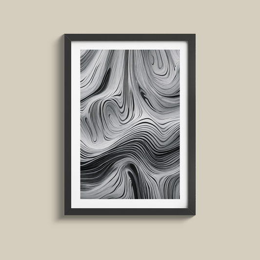 Stunning Black and White minimalist line print.