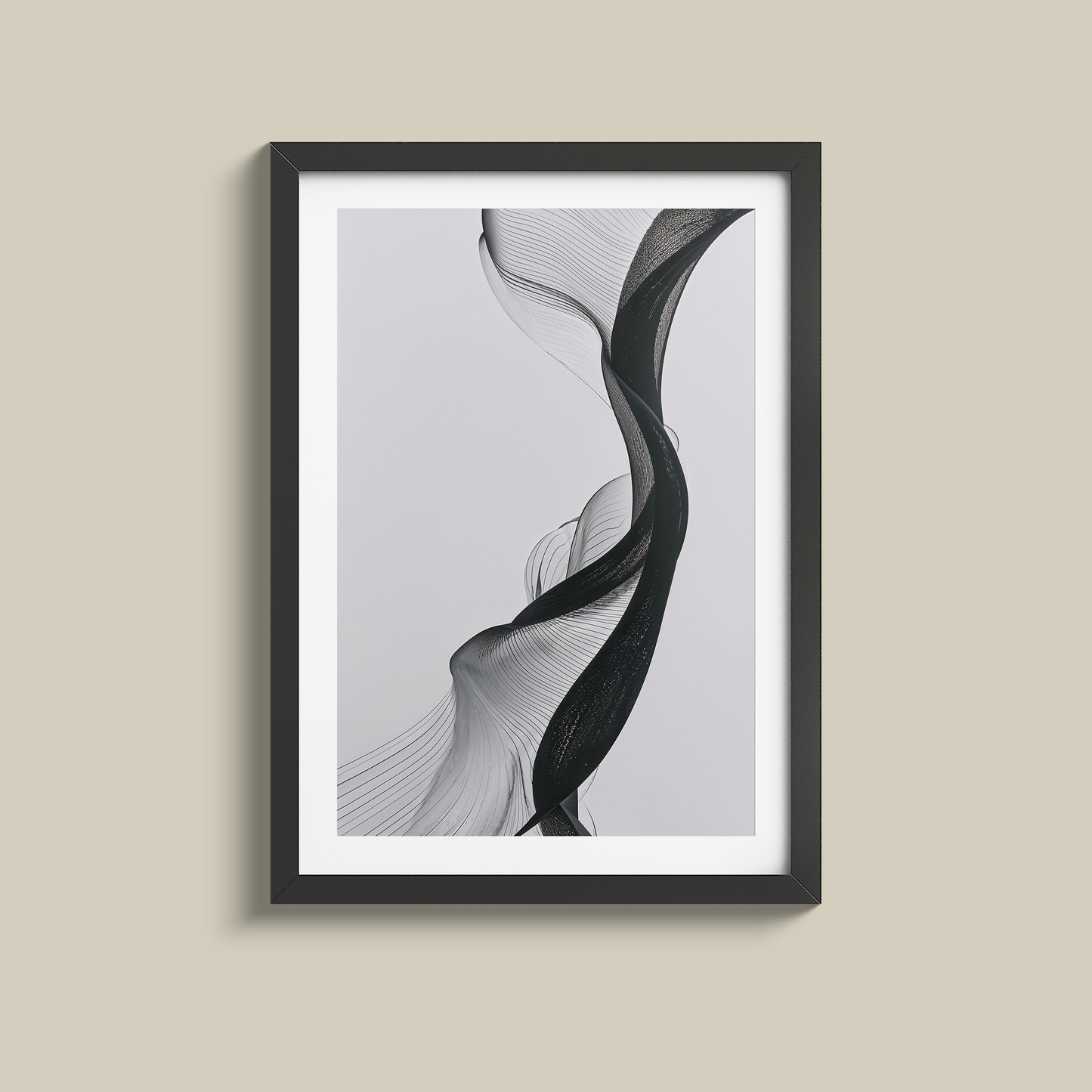Stunning Black and White minimalist line and flow print