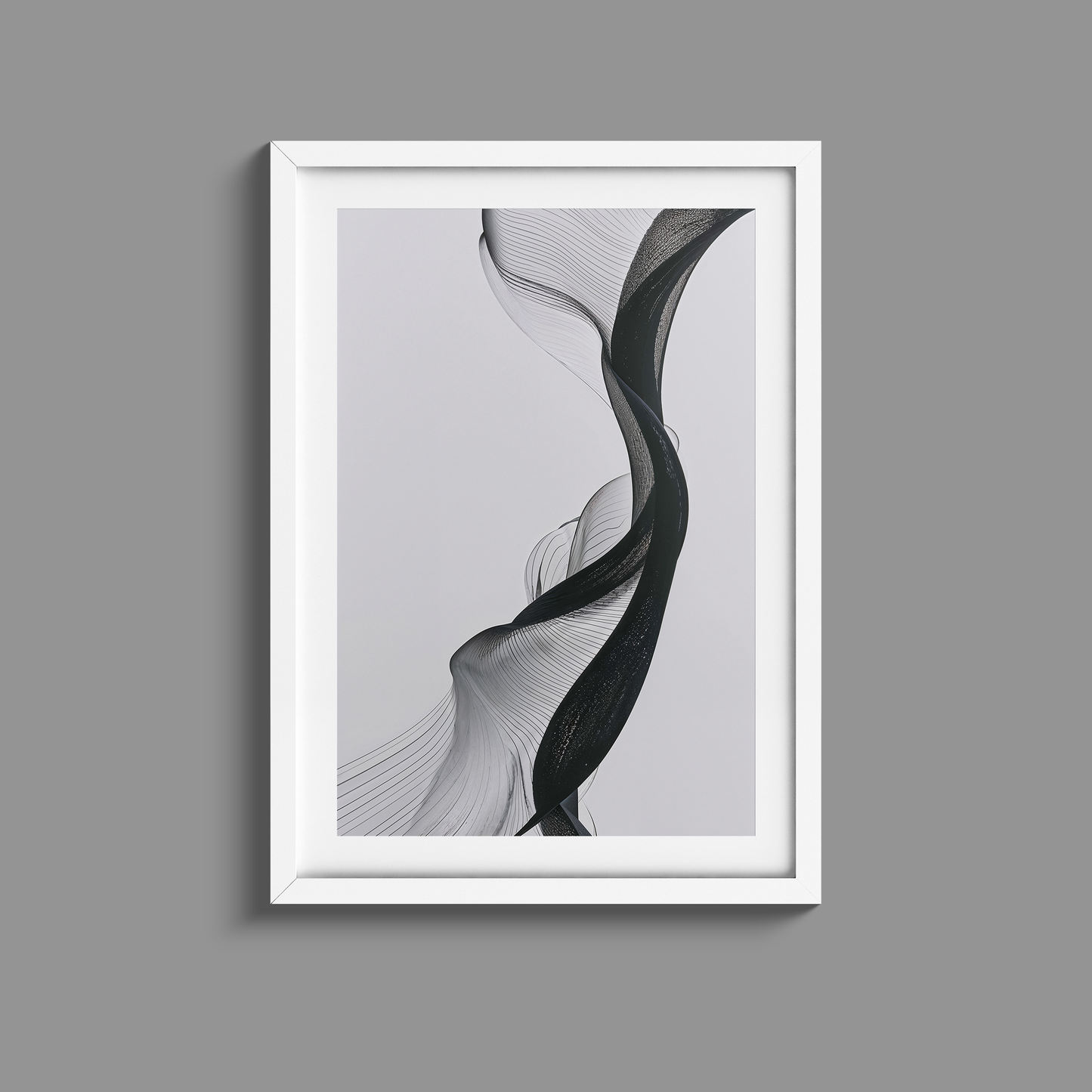 Stunning Black and White minimalist line and flow print
