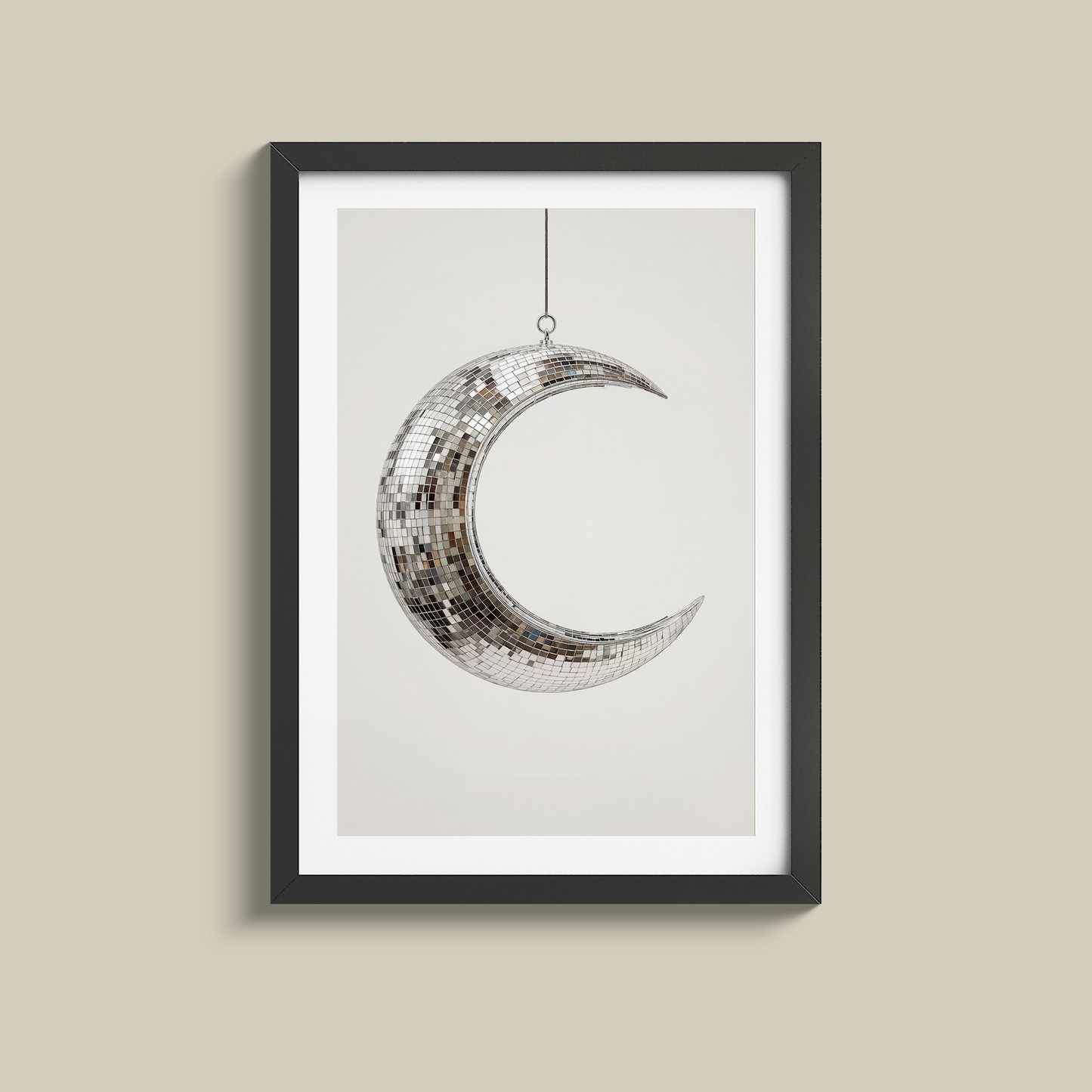 Vibrant Crescent Moon Disco Ball
