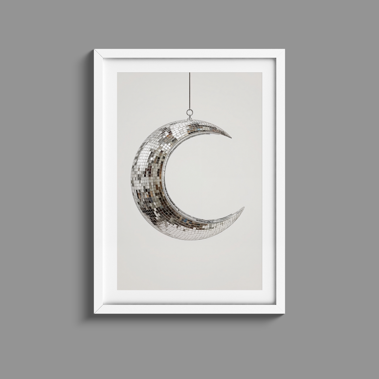 Vibrant Crescent Moon Disco Ball