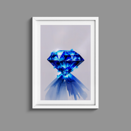 Elegant Watercolour Blue diamond print