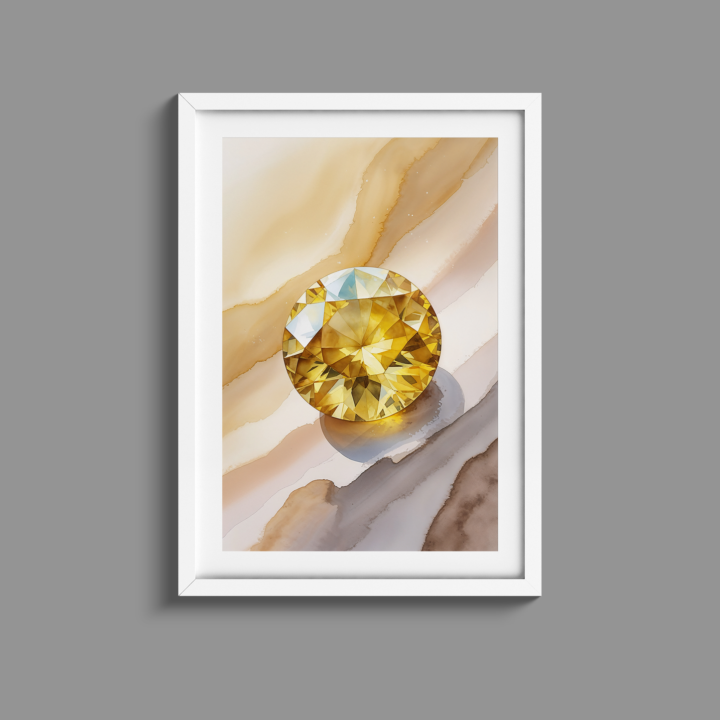 Elegant Watercolour yellow diamond print