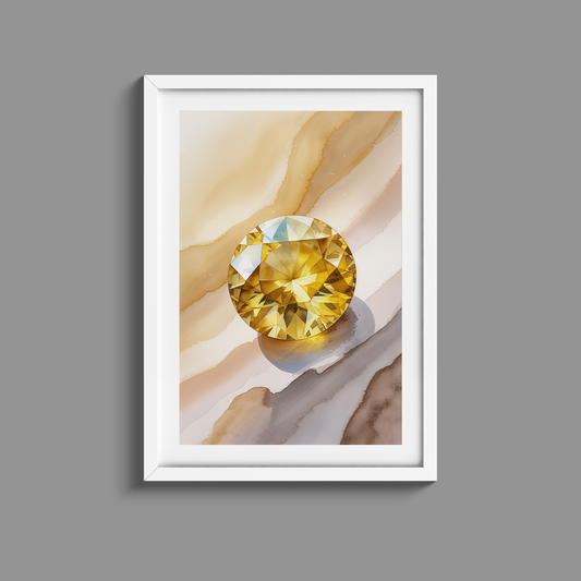 Elegant Watercolour yellow diamond print