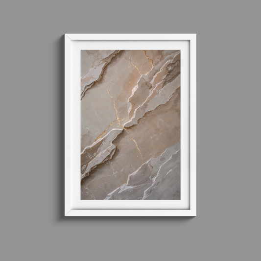 Beautiful minimalist white and gold marble print